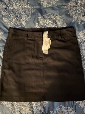 Callaway Black Faux-Leather Mini Skort